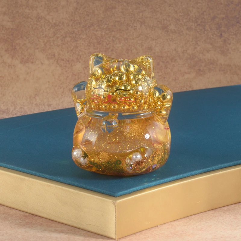 【魏来】流金招财猫摆件客厅办公桌摆件（77*65*70mm）