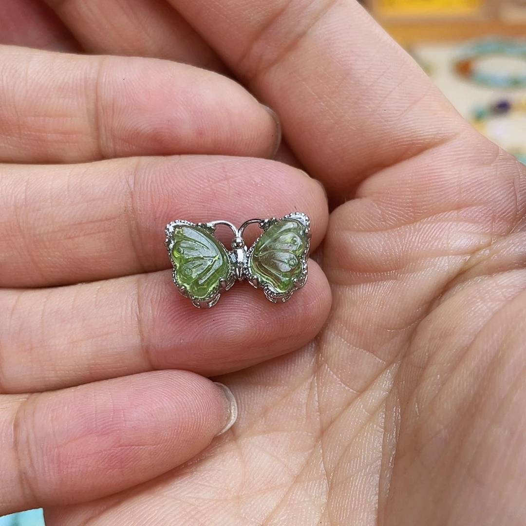 银S925镶嵌吊坠(不含链)双色碧玺