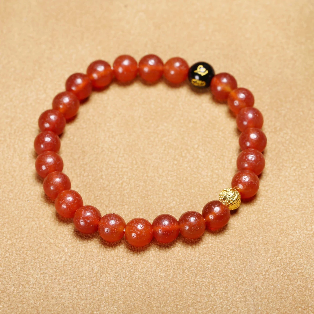 【济文阁】JZYM25020927二十世纪 红玛瑙瓜珠手链