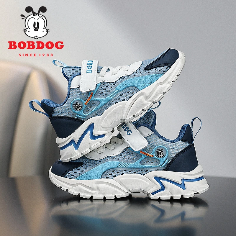 巴布豆儿童跑步鞋6-12春夏新款透气网面儿童鞋男孩防滑轻便跑步鞋