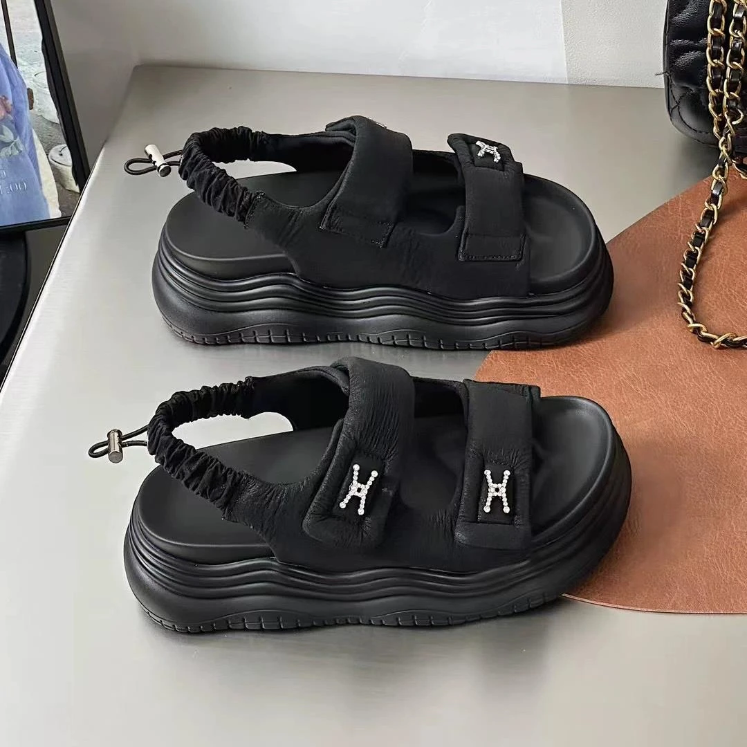 【老彭同学】厚底魔术贴休闲沙滩凉鞋L301