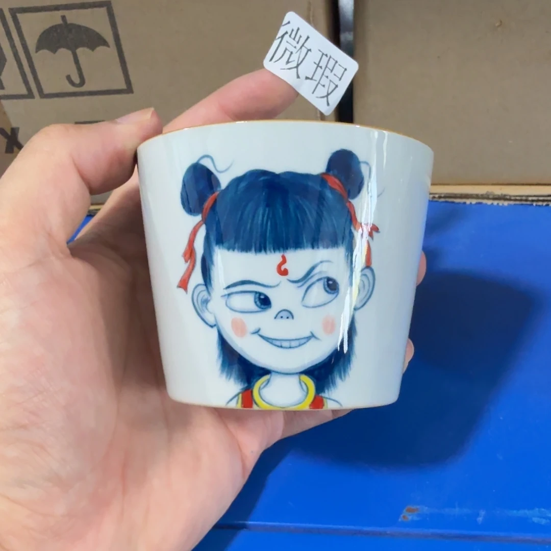 釉下手绘茶具微瑕