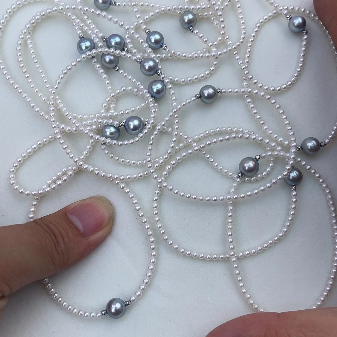 海水珍珠18K金镶嵌手绳+淡水珍珠多样性发一