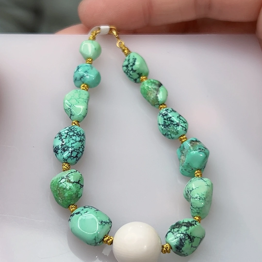 绿松石珠宝奇石18K金镶嵌