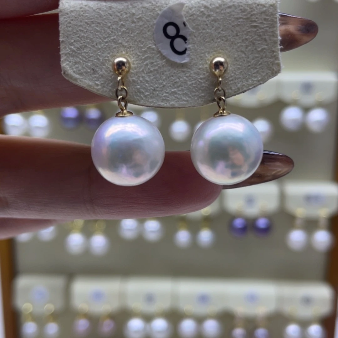 淡水珍珠耳饰银S925镶嵌