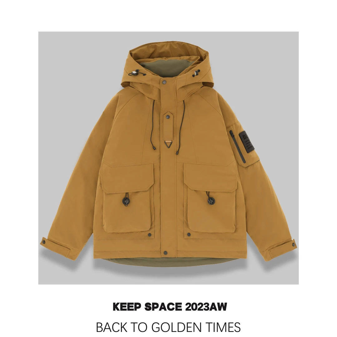 冬季90绒工装冲锋羽绒服连帽百搭时尚户外御寒保暖22411#1136