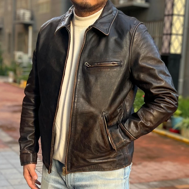 复刻RL1930皮衣汤姆克鲁斯同款牛皮男复古皮衣真皮秋季夹克外套