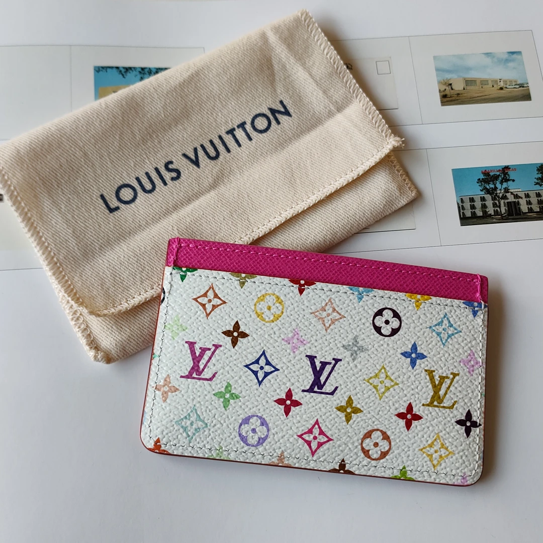 全新未使用 LV Azul-LV &村上隆白三彩卡包/41394