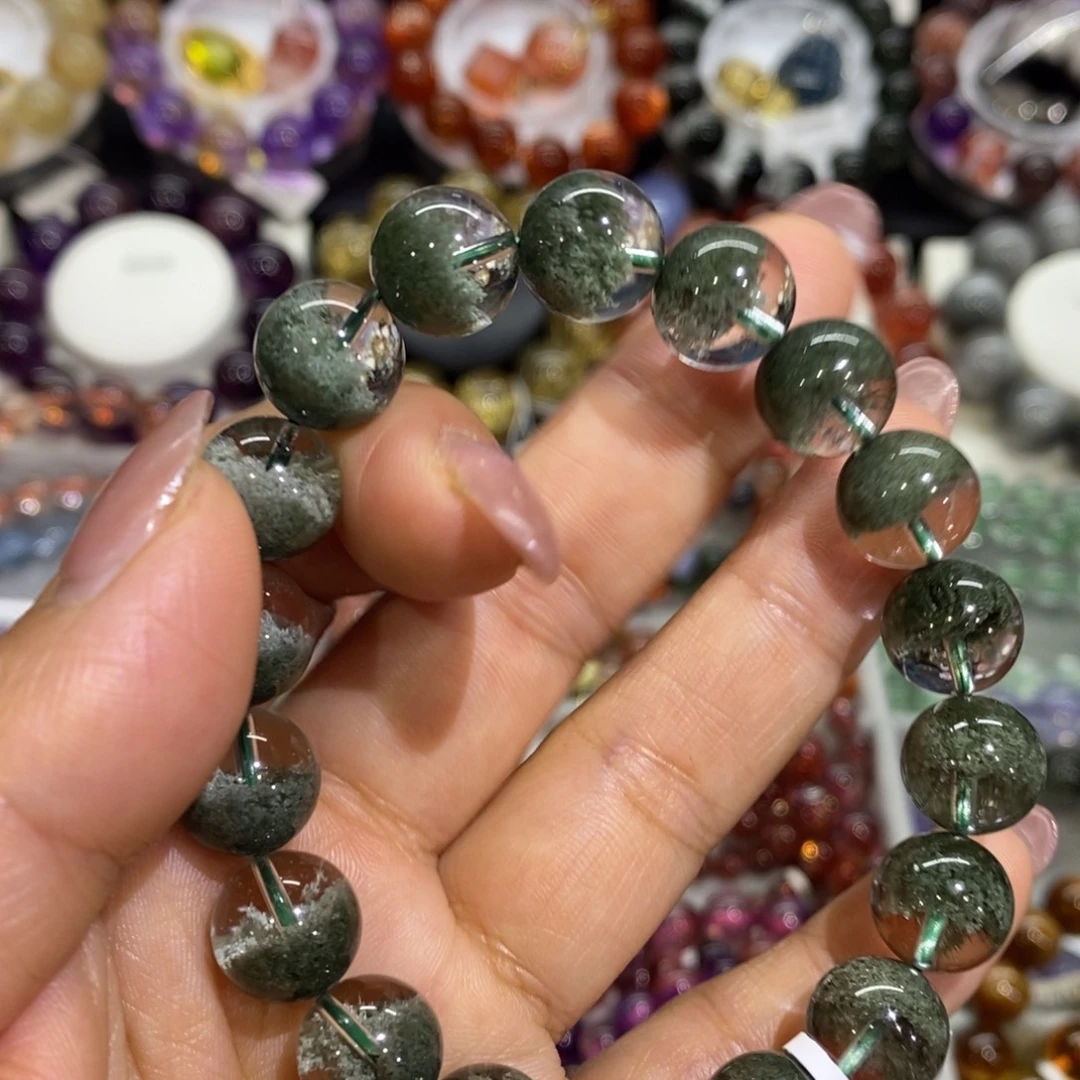 水晶未镶嵌手链绿幽灵聚宝盆11➕