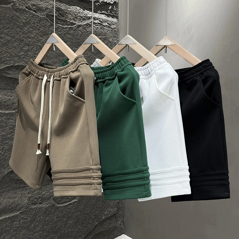 2025男款休闲短裤夏季潮牌宽松直筒中裤子薄款外穿运动五分大裤衩