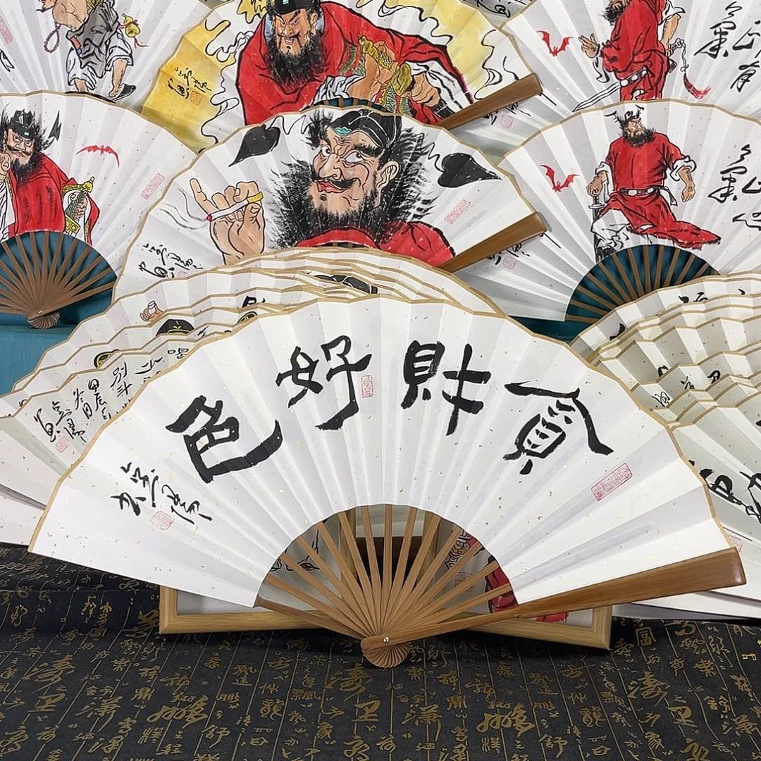 国画雨**车手绘折扇一把