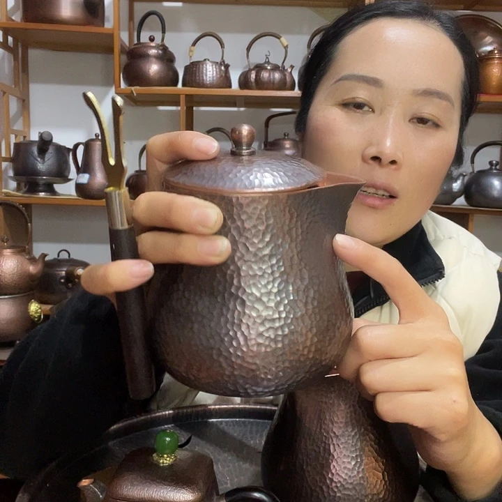 槚***香金属紫铜纯铜酸枝过滤加盖子900毫升