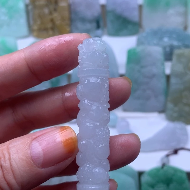 定制翡翠未镶嵌挂件龙柱挂件