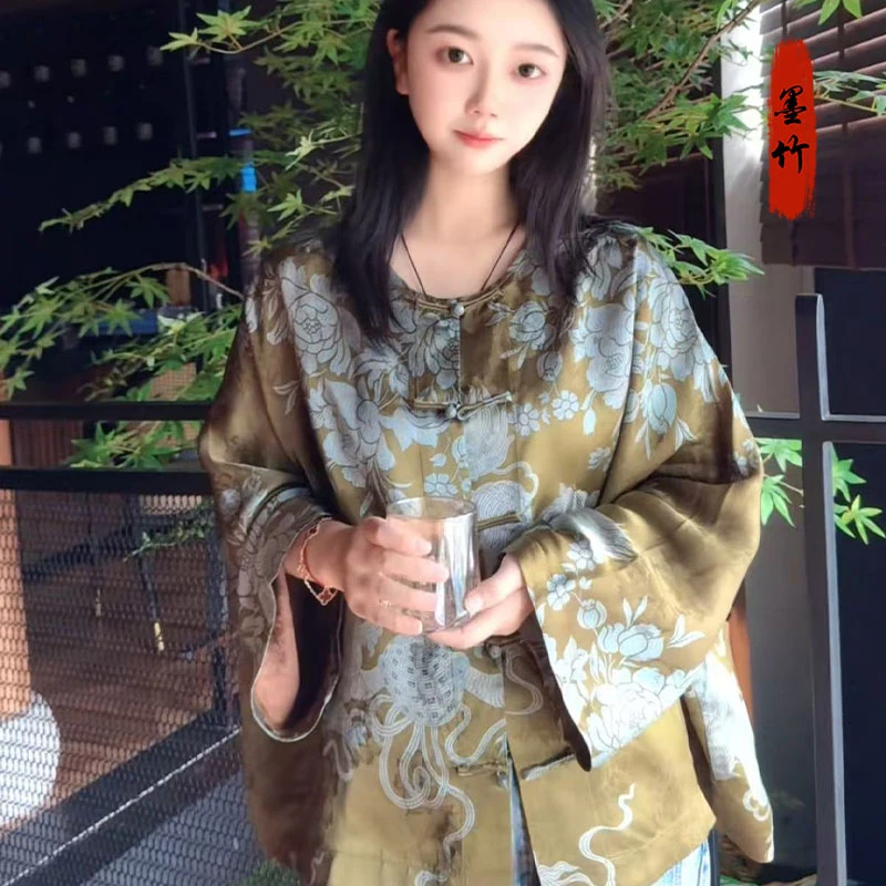 【70223】新中式中国风国潮高级感气质休闲女士上衣百搭提花外套