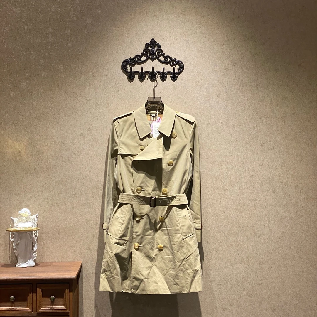 99新 BURBERRY/博柏利 双皇冠切尔西内里格纹风衣/46码大码/31106