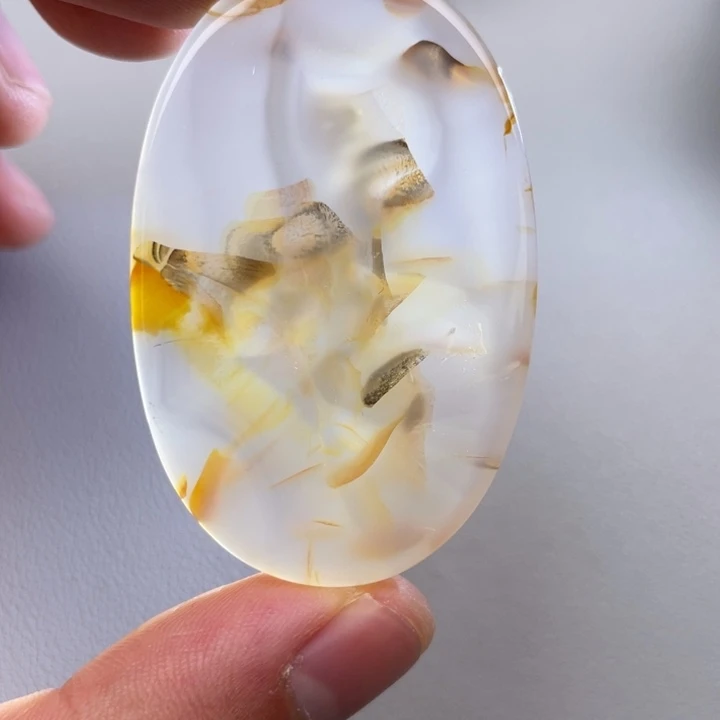 玛瑙/玉髓玉牌未镶嵌水**林