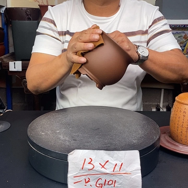 紫砂花盆货号一只G101