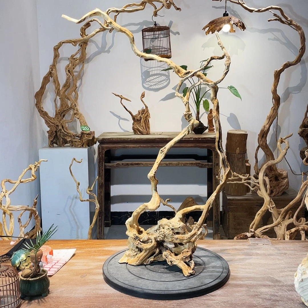 李***灯天然根雕陶制艺术品