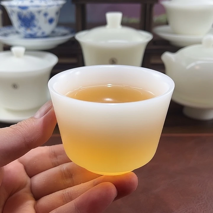 隐唐窑系列/璞玉素烧自生釉120ml大马蹄杯