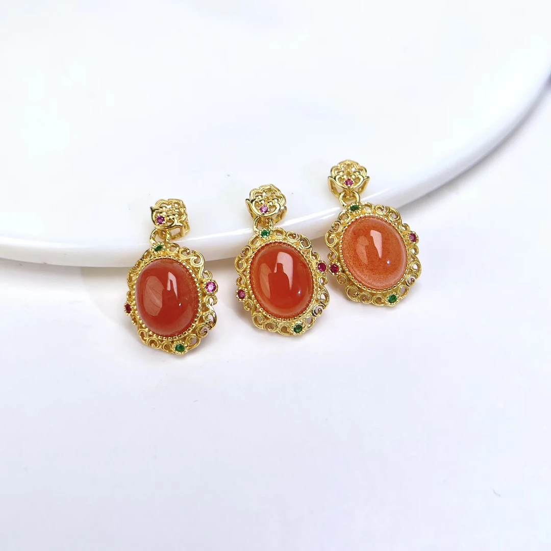 菲菲珠宝好*S925南红蛋面约19*13mm吊坠~多样性发一