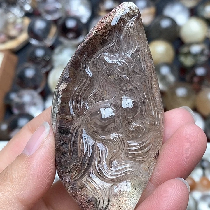 水晶裸石未镶嵌九尾狐幽灵