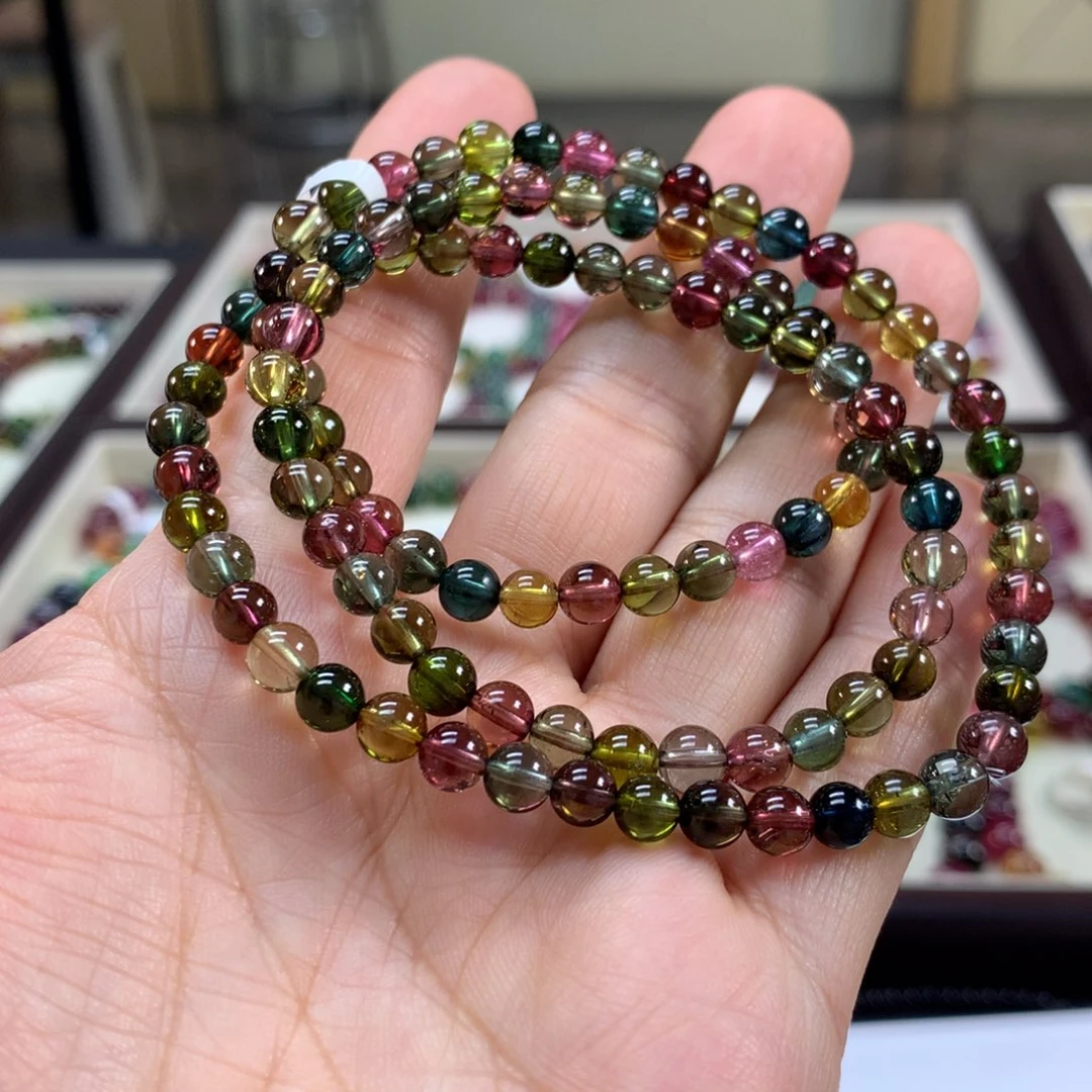 碧玺未镶嵌手链5.5左右