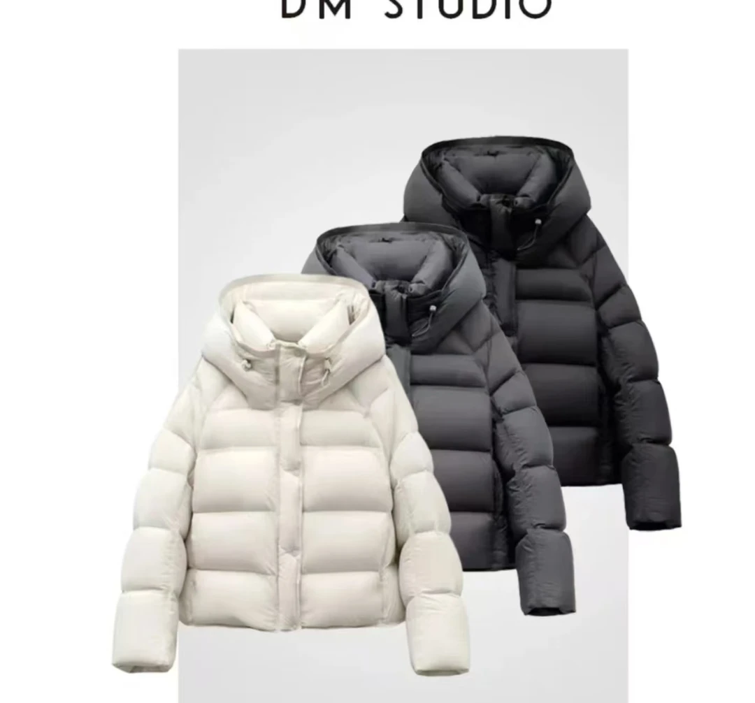 200-(90)puff!羽绒服气质连帽全网爆款外套云朵泡芙短款连帽羽绒Z