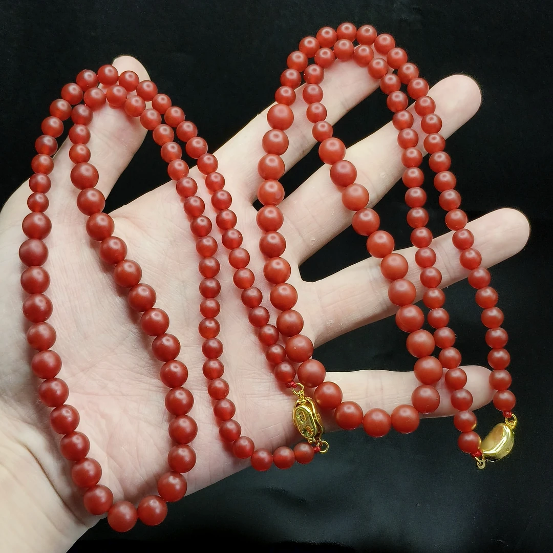 【东北哥精选】柿子红圆珠公主塔链J7【多样性发其一】 约8-6mm