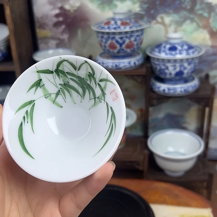 陶杯子竹子斗笠杯