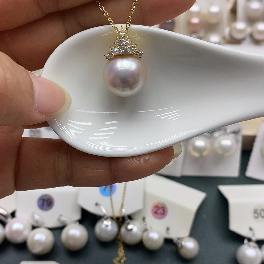 淡水珍珠颈饰银S925镶嵌