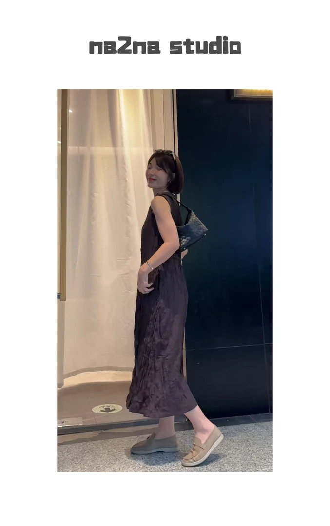 na2na 东大门 褶皱连衣裙（建议干洗 No退换）