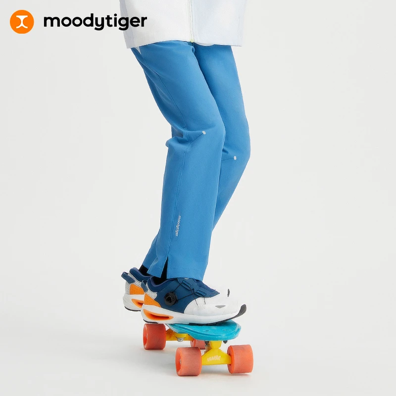 moodytiger男童春夏户外弹力透气休闲运动中大童长裤41111302【H】