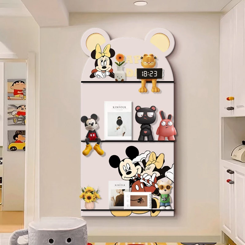 D237米奇一体展示置物架新款入户玄关装饰挂架高级感收纳架捡漏