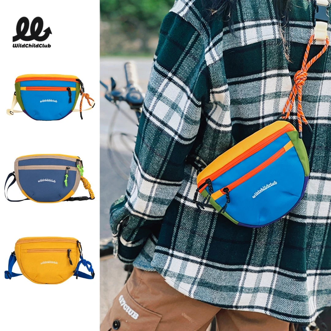 WCC日系潮牌户外运动斜挎包男迷你便携小胸包腰包女骑行手机包