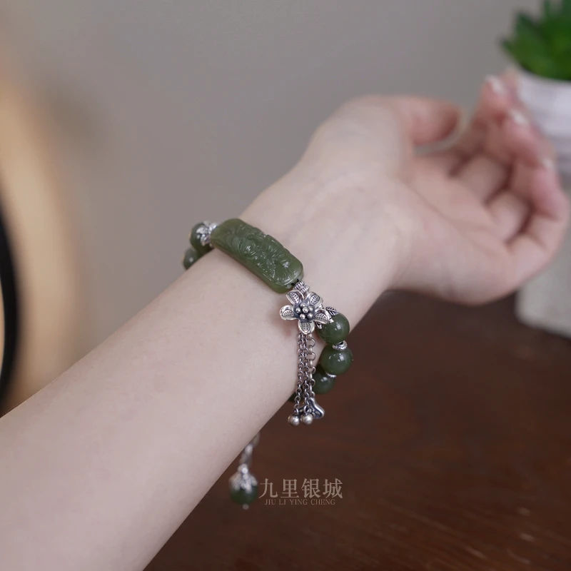 925银手链 纯银手工原创设计师款国风银手链中式手工银手串礼物