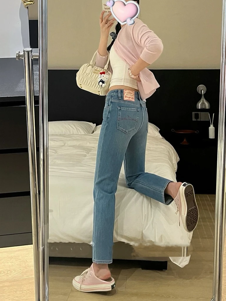 D➕98803四面弹直筒烟管裤