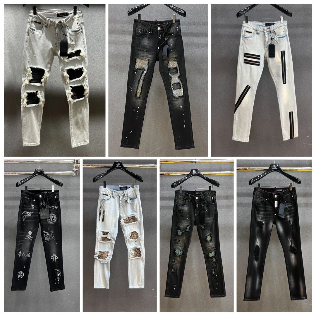 PLIPHPP PLEPN多款青仓 男士牛仔裤高奢潮流修身裤子时尚休闲破洞