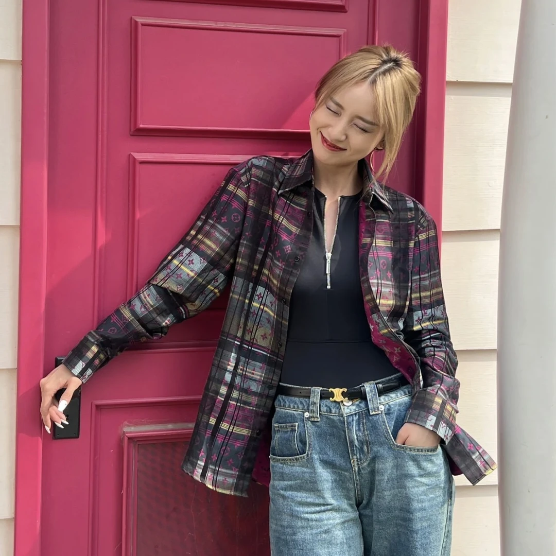 全新未使用 LOUIS VUITTON PARIS 翻领条纹衬衫/M