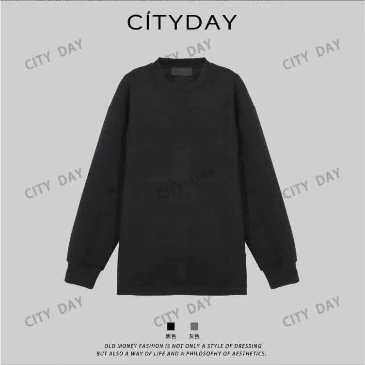 CityDay【楠哥】无季·恒温体 亲肤极简圆领慵懒风长袖T恤 990173