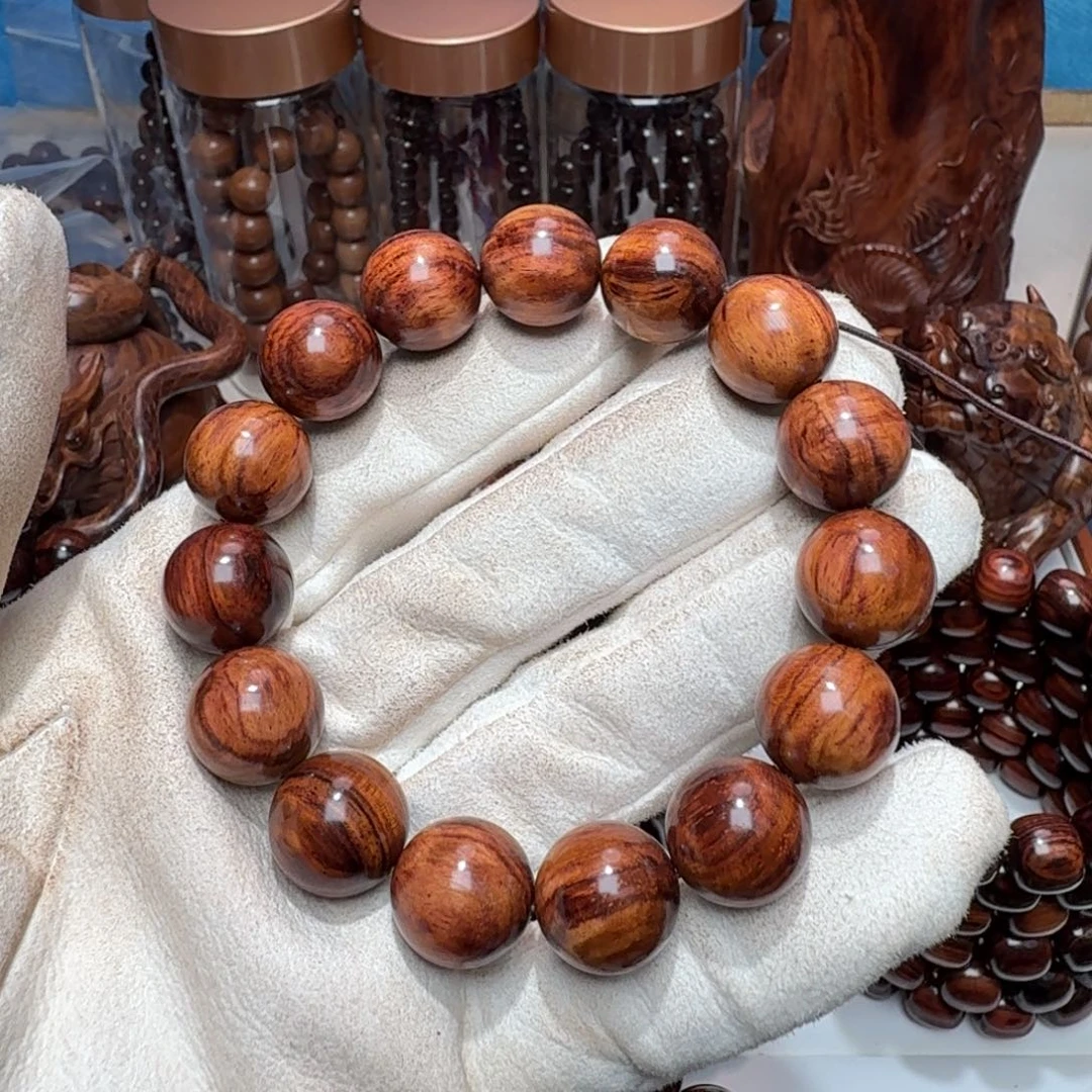 手串/手链黄花梨/降香黄檀海南黄花梨精工1.5黄褐老油梨