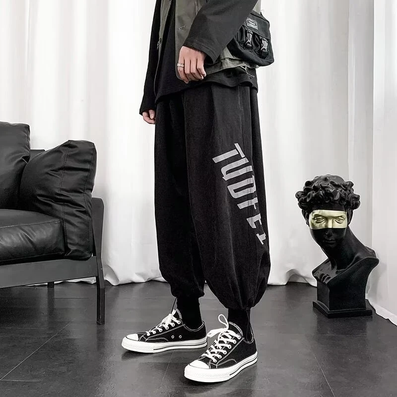 百搭休闲裤男宽松直筒休闲裤2024潮男束脚裤子百搭ins港风潮男裤