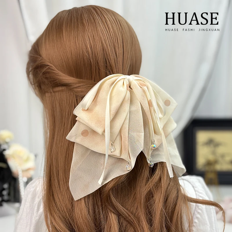 HUASE 发夹女款2025新款网红爆款波点超仙甜美气质小众饰品抓夹夏