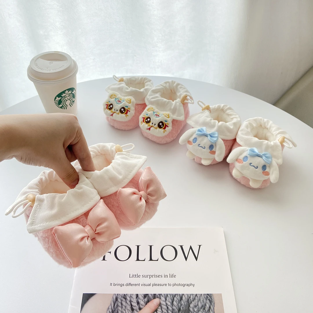 婴儿鞋子秋冬款0-6-12个月小月龄婴幼儿女宝宝袜鞋公主鞋加绒保暖