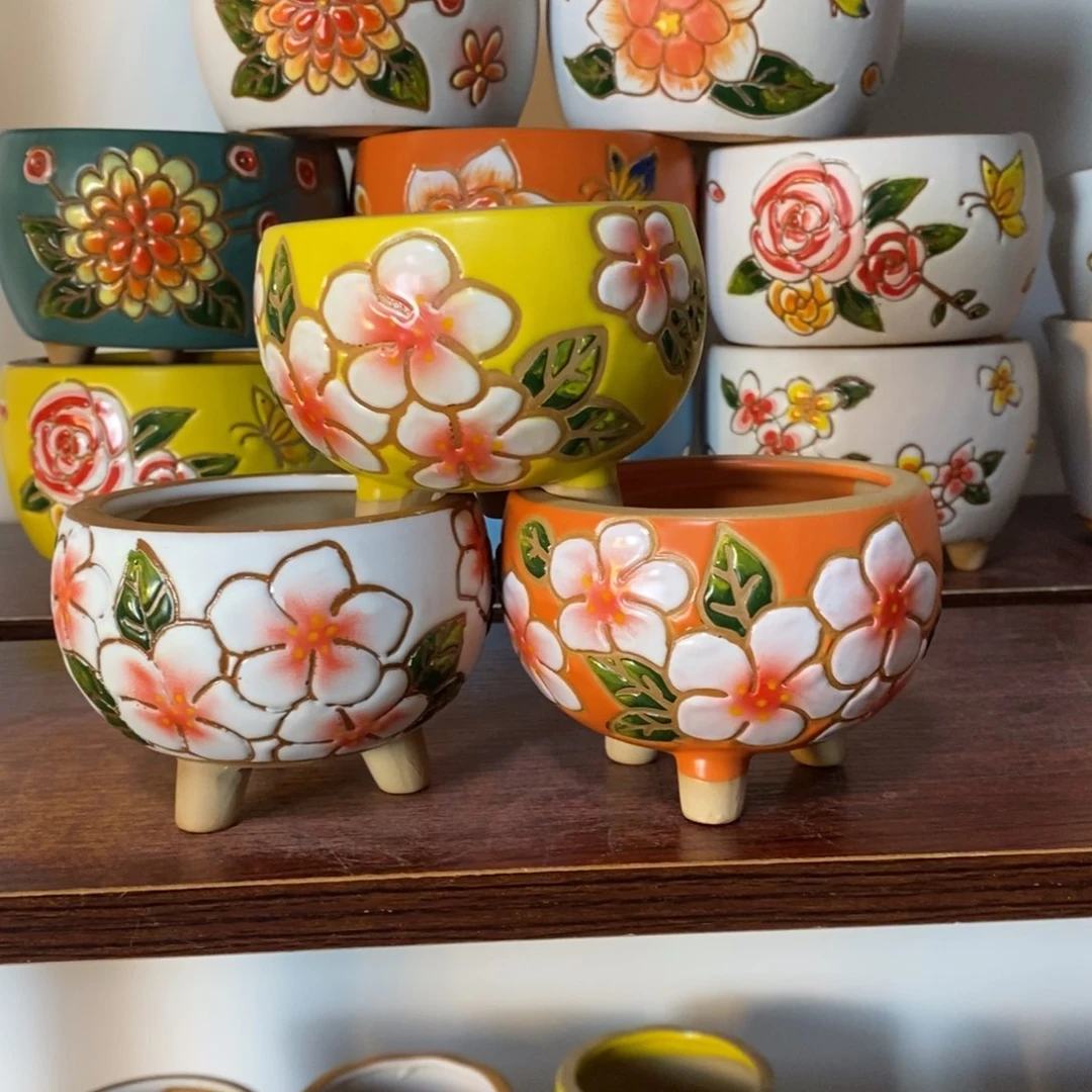 红陶韩式多肉植物花盆