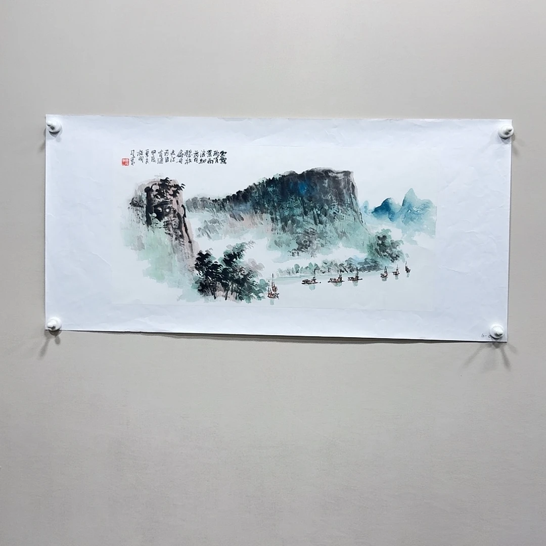 国画黄桂明纯手绘山水70✖️35 终身保真