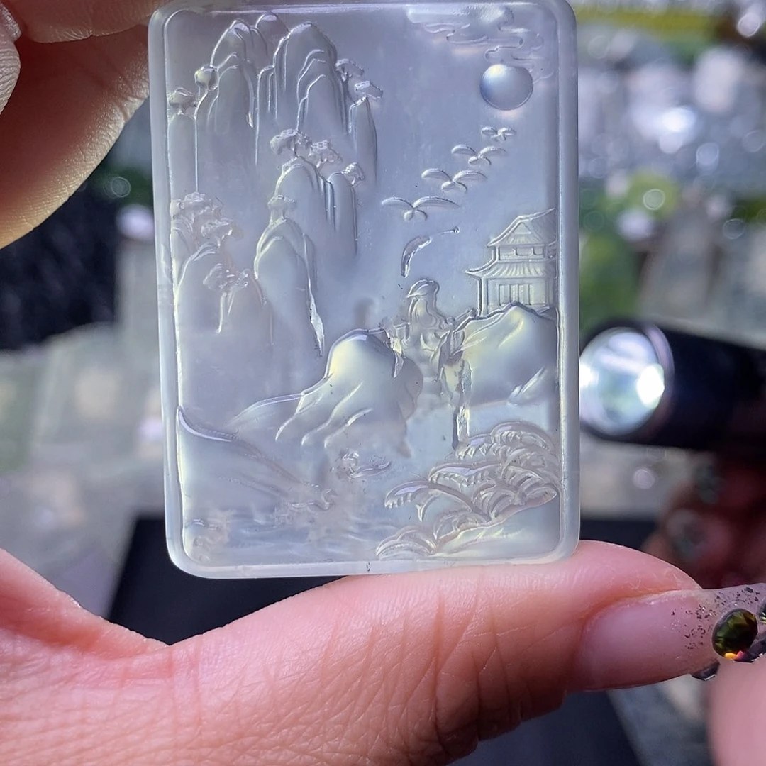 蛇纹石玉颈饰未镶嵌j*不退不换