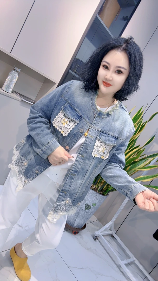 【娟姐精选】6019春季欧货网红洋气炸街时尚牛仔外套