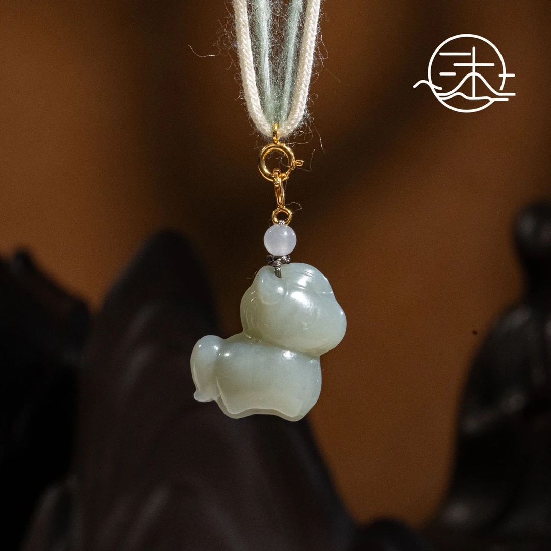 木润【兰驹】天然和田且末蓝小马项链（多样性发其一） 19*19*11mm