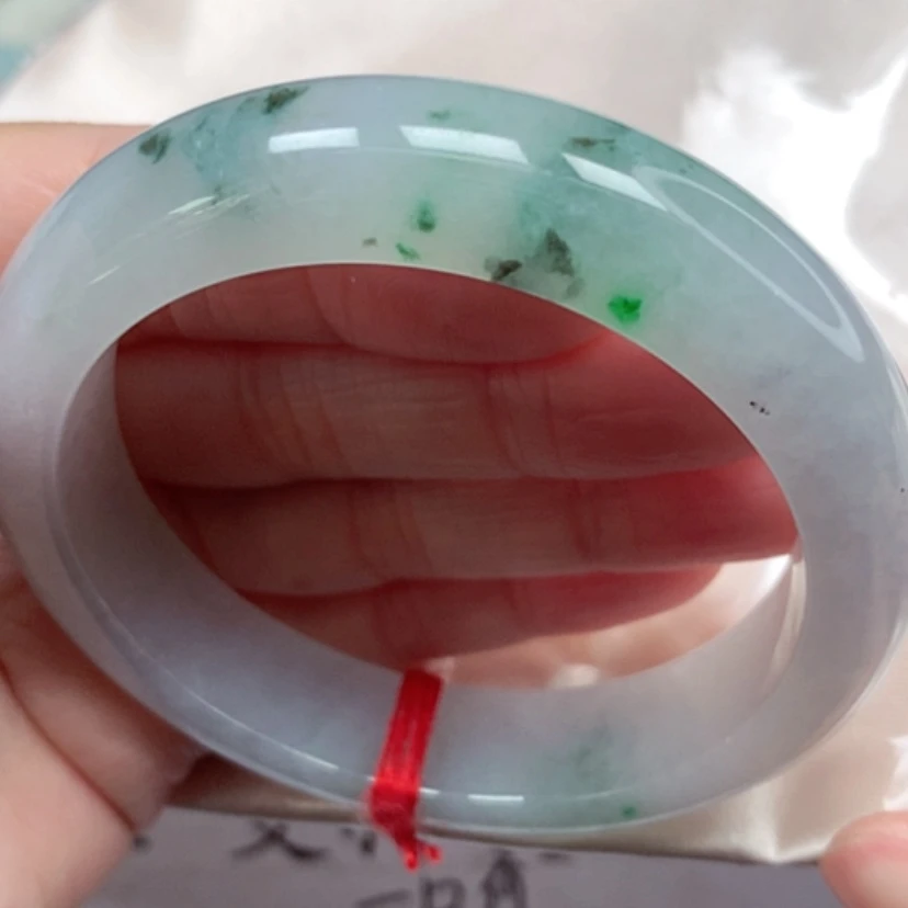 【闪购商品】翡翠手镯未镶嵌冰胶飘花手镯5455圈12号
