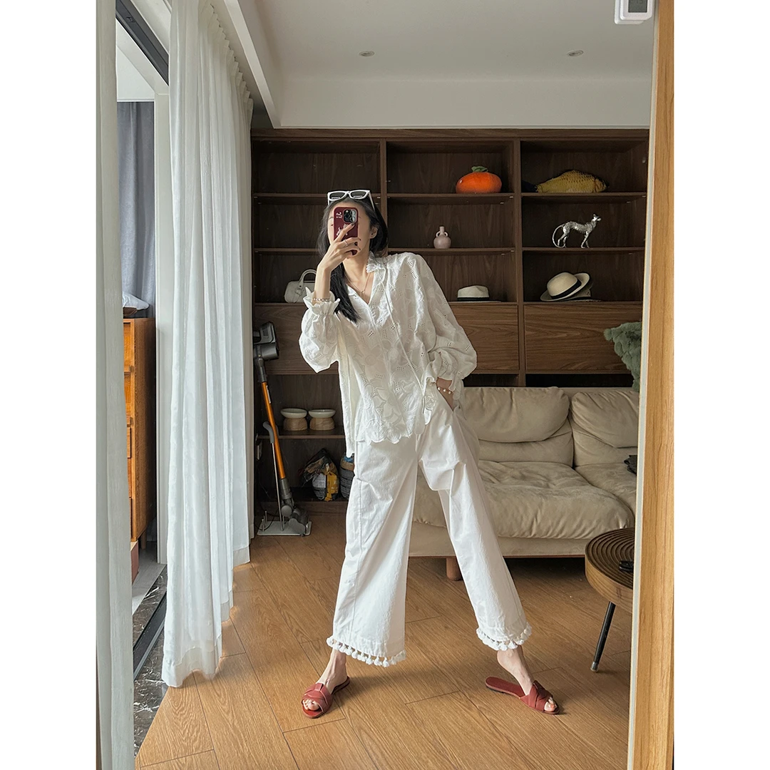 SEP.TWENTY 多穿法奶白刺绣春夏百搭长袖镂空罩衫